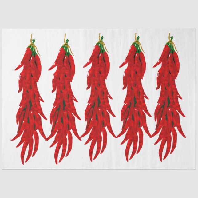 Dried Hot Chilli Peppers Kitchen Decoupage Tissue Paper (Front)