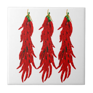 Dried Hot Chilli Peppers Kitchen Tile