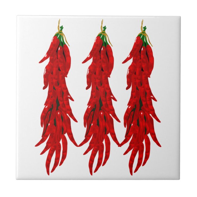 Dried Hot Chilli Peppers Kitchen Tile (Front)