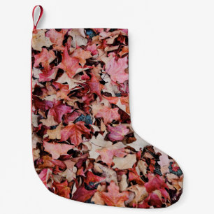 Dried leaves small christmas stocking
