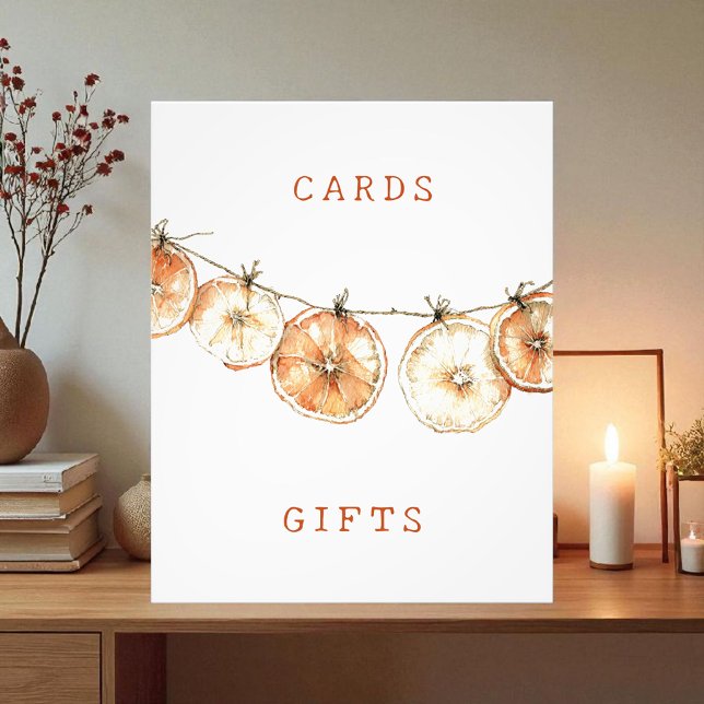 Dried Orange Garland Wedding Cards & Gifts Sign (Creator Uploaded)