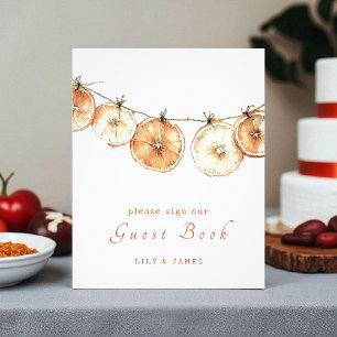 Dried Orange Garland Wedding Guest Book Sign