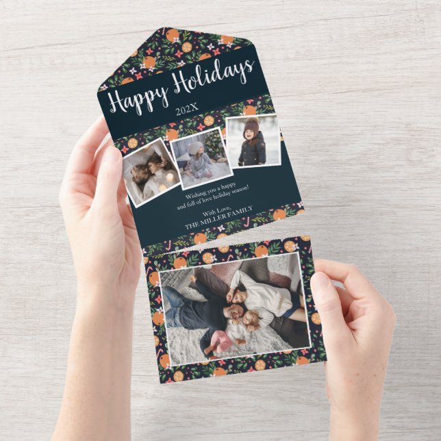 Dried oranges Christmas 4 photos all in one card (Tearaway)