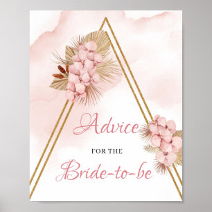 Dried Palm Leaves Blush Advice for the Bride-to-be Poster