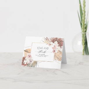 Dried Palm Leaves Floral Tropical Thank You Card