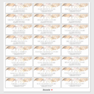Dried Palm Leaves Small Guest Names Address Labels