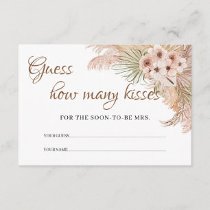 Dried Palm Pampas Grass Orchid How Many Kisses Enclosure Card