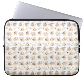 Dried Palms and Flowers Beige Boho Watercolor Laptop Sleeve
