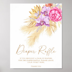 Dried pampas grass - diaper raffle poster