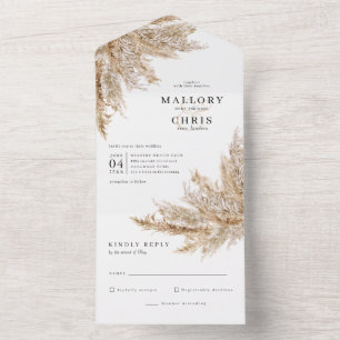 Dried Pampas Grass Wedding All In One Invitation