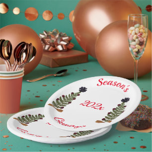 Dried Press flower Christmas Tree Paper Plate