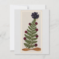Dried press flowers holiday card