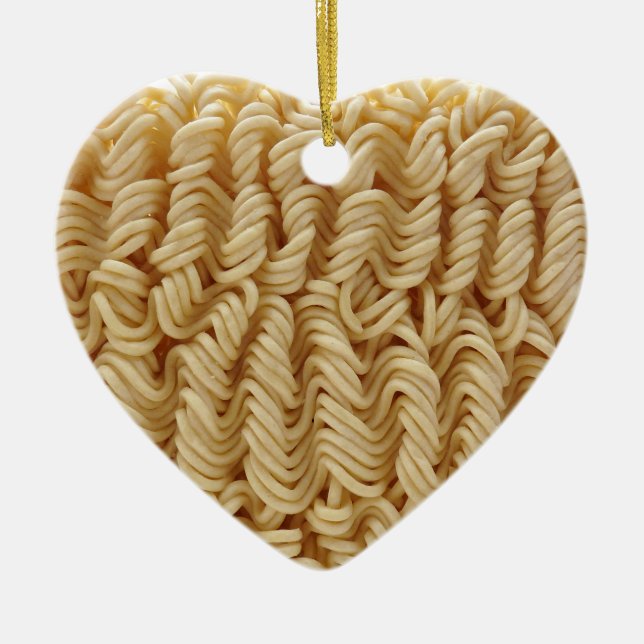 Dried ramen noodles ceramic tree decoration (Front)