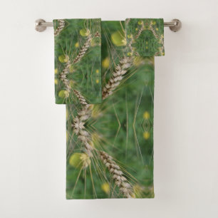 Dried Summer Grass Abstract Bath Towel Set