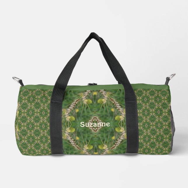 Dried Summer Grass Nature Art Personalised Duffle Bag (Front)