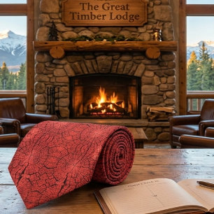 Dried Tree Log Cutaway Pinkish Red Wood Photo Tie