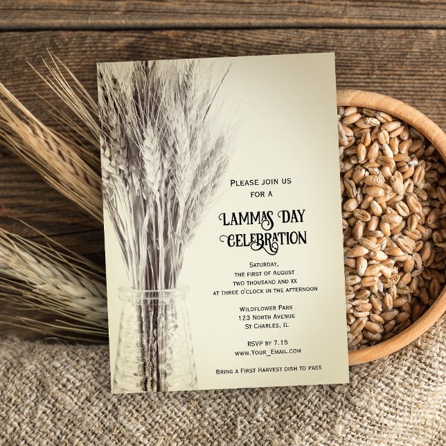 Dried Wheat Grains Lammas Day Celebration Invitation (Creator Uploaded)