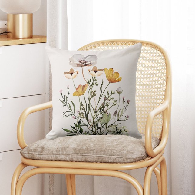 Dried Wildflower Bouquet Cushion (In situ Boho interior)