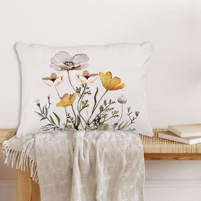 Dried Wildflower Bouquet Decorative Cushion (In situ)
