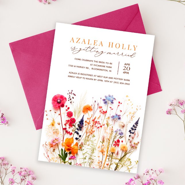 Dried Wildflowers Bridal Shower Invitation (Creator Uploaded)