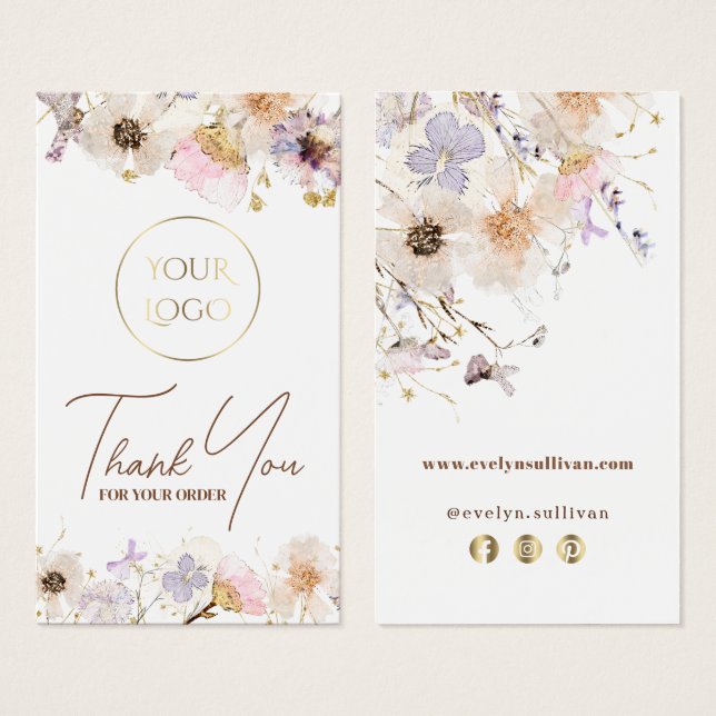 Dried wildflowers package insert (Front & Back)