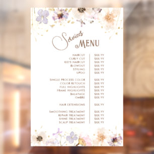 Dried Wildflowers Services Menu