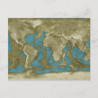 Dried World Map Postcard