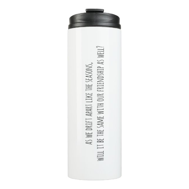 Drift Apart Thermal Tumbler (Front)