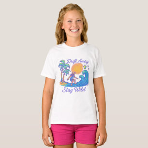 "Drift Away & Stay Wild – Neon Surfer Vibes" T-Shirt