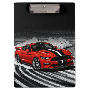 Drift Car Red Muscle Clipboard