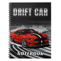 Drift Car Red Muscle Notebook