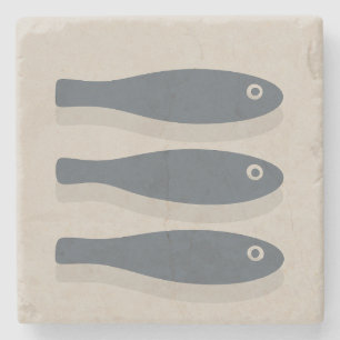 Drift In Silence-Misty Beige & Soft Slate Stone Coaster