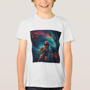 Drifting Astronaut in Outer Space Tri-Blend Shirt
