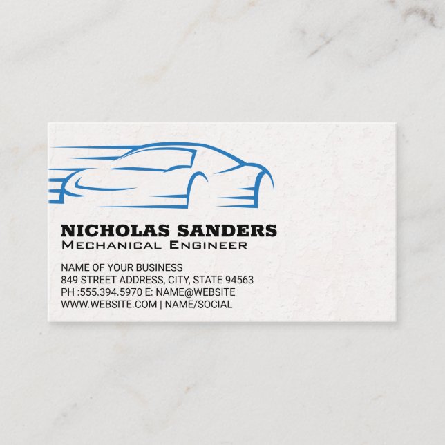 Drifting Car Logo | After Market Parts Shop Business Card (Front)