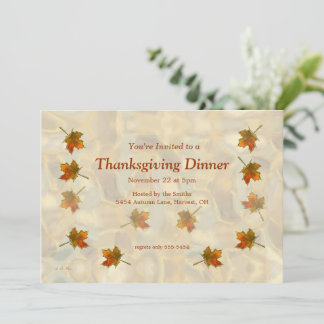 Drifting Fall Leaves Thanksgiving Invitation
