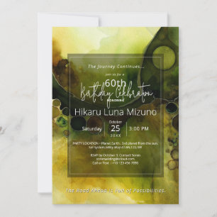 Drifting Horizon Abstract Watercolor Invitation