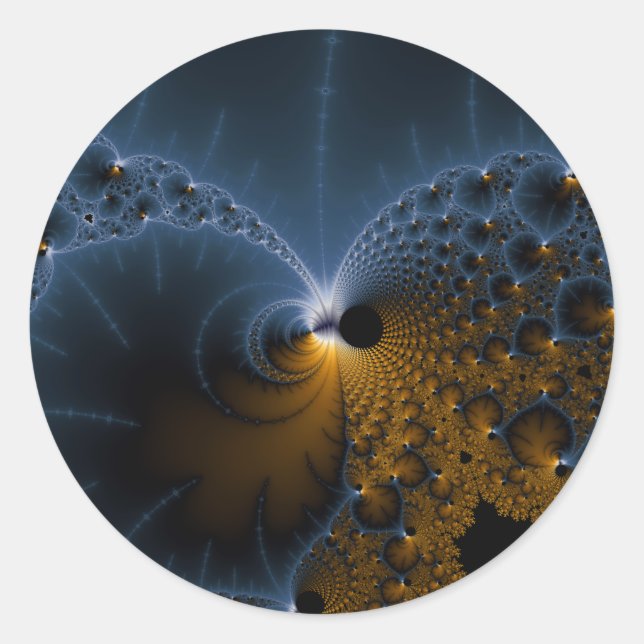 Drifting Jellies - Fractal Art Classic Round Sticker (Front)