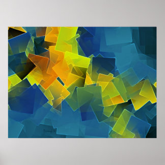 Drifting planes - colorful abstract art print