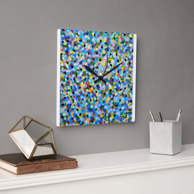 Drifting through Dreams Painting by Alfred Fox Square Wall Clock (Office)