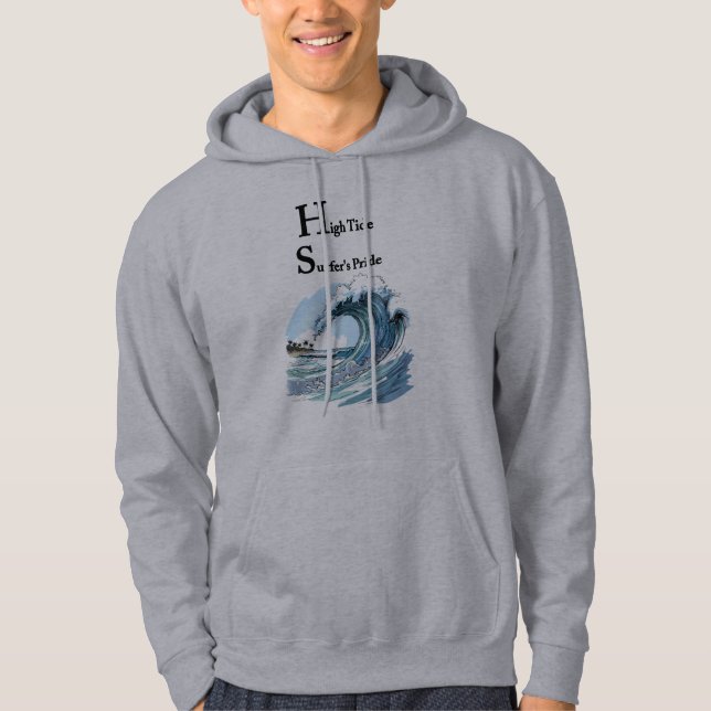 “Drifting Through Echoes” Summer surfing waves  Hoodie (Front)