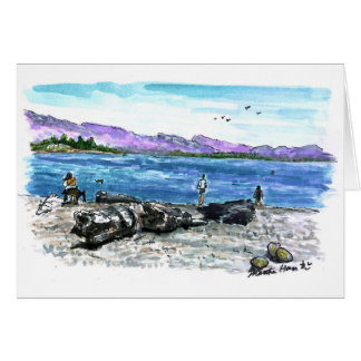 Driftwood and ocean