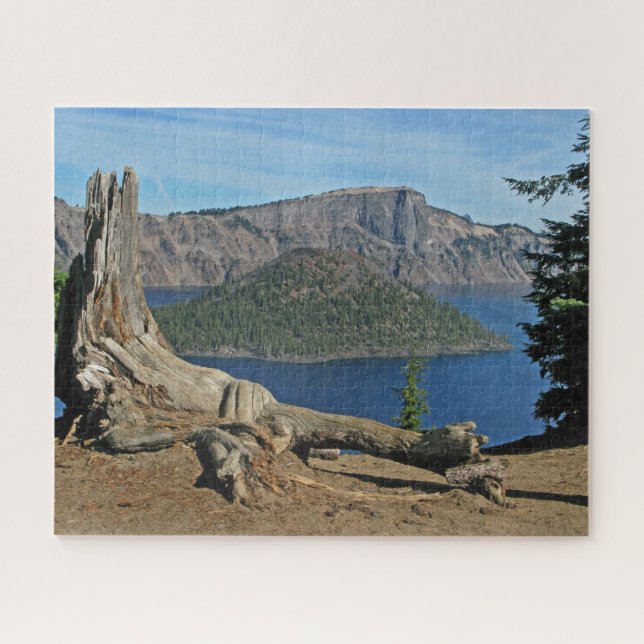 Driftwood At Crater Lake Oregon Design Puzzle (Horizontal)