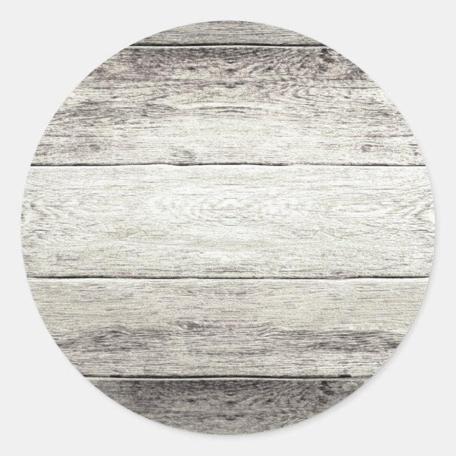 Driftwood Background Classic Round Sticker (Front)