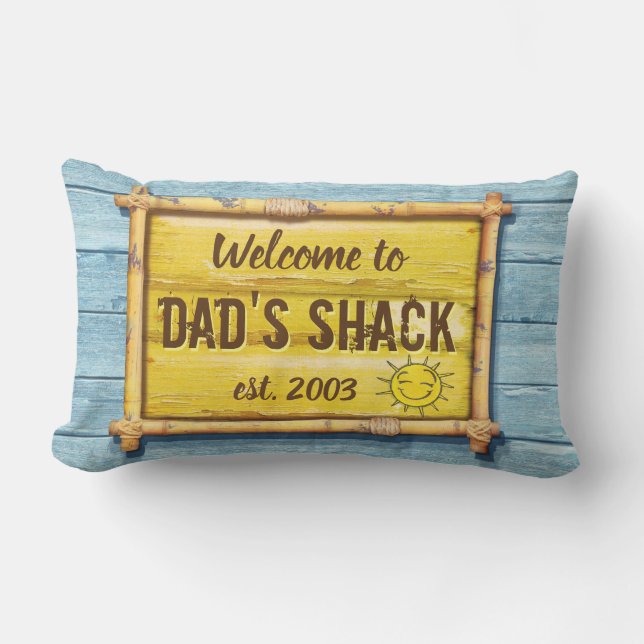 Driftwood Beach House sign Lumbar cushion. Lumbar Cushion (Front)