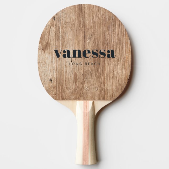 Driftwood Boards Minimal Modern Classic Name Ping Pong Paddle (Back)