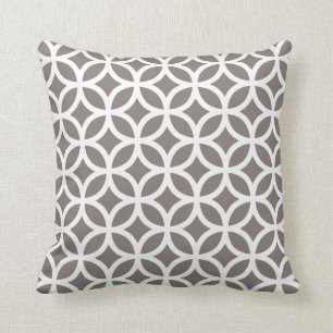 Driftwood Brown Geometric Pattern Pillow