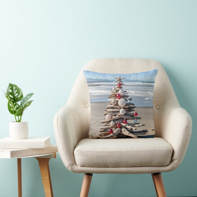 Driftwood Christmas Tree With Starfish Cushion (Chair)