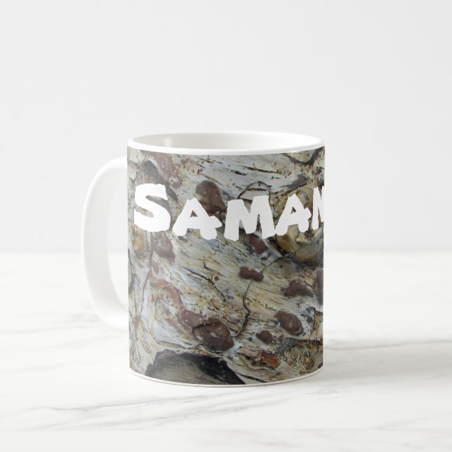 Driftwood Grain Pattern with Name Woodgrain Coffee Mug (Front Left)