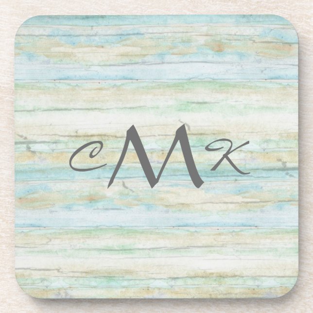 Driftwood Ocean Beach House Coastal Seashore Coaster (Front)