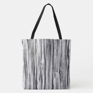 Driftwood pattern - black, white and grey tote bag